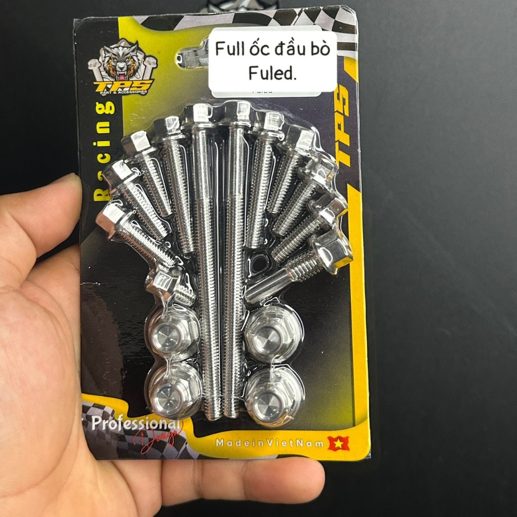 Combo full ốc đầu bò Wave, Dream, Funeo, Fuled thương hiệu TPS chất liệu inox 304 cao cấp