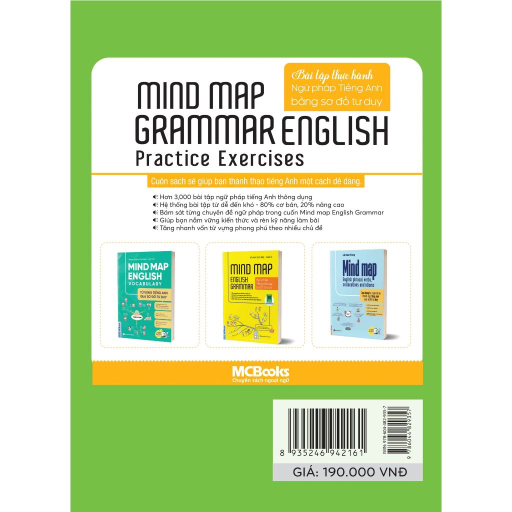 Sách - Mind Map English Grammar Practice Exercises – Bài Tập Thực Hành Ngữ Pháp Tiếng Anh Bằng Sơ Đồ Tư Duy