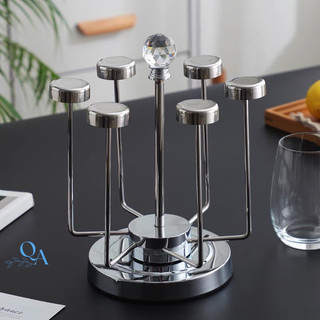Giá Úp Cốc Xoay 360 độ | Kệ Treo Ly, Úp Ly Tròn INOX SUS 304 Không Han Gỉ HOME DECOR Cao Cấp