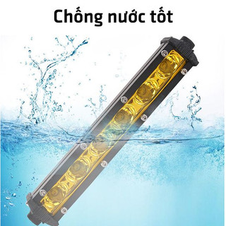Đèn led thanh trợ sáng Runlai, Đèn pha led Bar 6 bóng dài 18cm dành cho ô tô ánh sáng trắng - vàng.