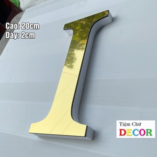 Chữ Nổi Vàng Gương 20cm T2 In Hoa Dán Tường Trang Trí Shop - Chữ Decor Biển quảng cáo Chất Liệu Fomex Alu