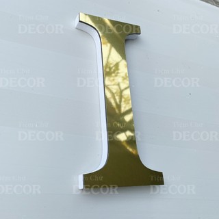 Chữ Nổi Vàng Gương 20cm T2 In Hoa Dán Tường Trang Trí Shop - Chữ Decor Biển quảng cáo Chất Liệu Fomex Alu