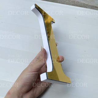 Chữ Nổi Vàng Gương 20cm T2 In Hoa Dán Tường Trang Trí Shop - Chữ Decor Biển quảng cáo Chất Liệu Fomex Alu