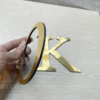 Chữ Alu Vàng Gương 10cm dày 3mm T2 In Hoa có chân trang trí dán tường - biển quảng cáo