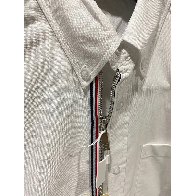 ⚡️[Hight Quality] Áo Sơ Mi Tho.m Nam Nữ Vải Oxford - Điểm Nhấn Khóa Kéo Phối 4 Vạch Cầu Vồng Cao Cấp - Qccc Full Túi Tag