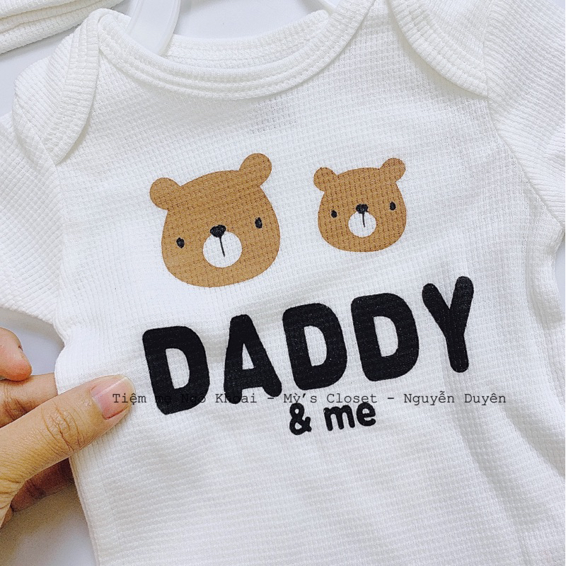 [MD20]🐻SIÊU PHẨM SUNNOZY🐻Set 3 món body chip kèm mũ xinh và tất trắng cho bé