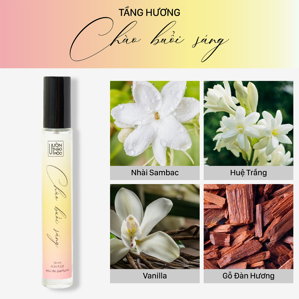 Ảnh Nước hoa nữ CHÀO BUỔI SÁNG mùi hương tinh tế dịu dàng Vườn Thảo Mộc lưu hương 6h size 10ml 2