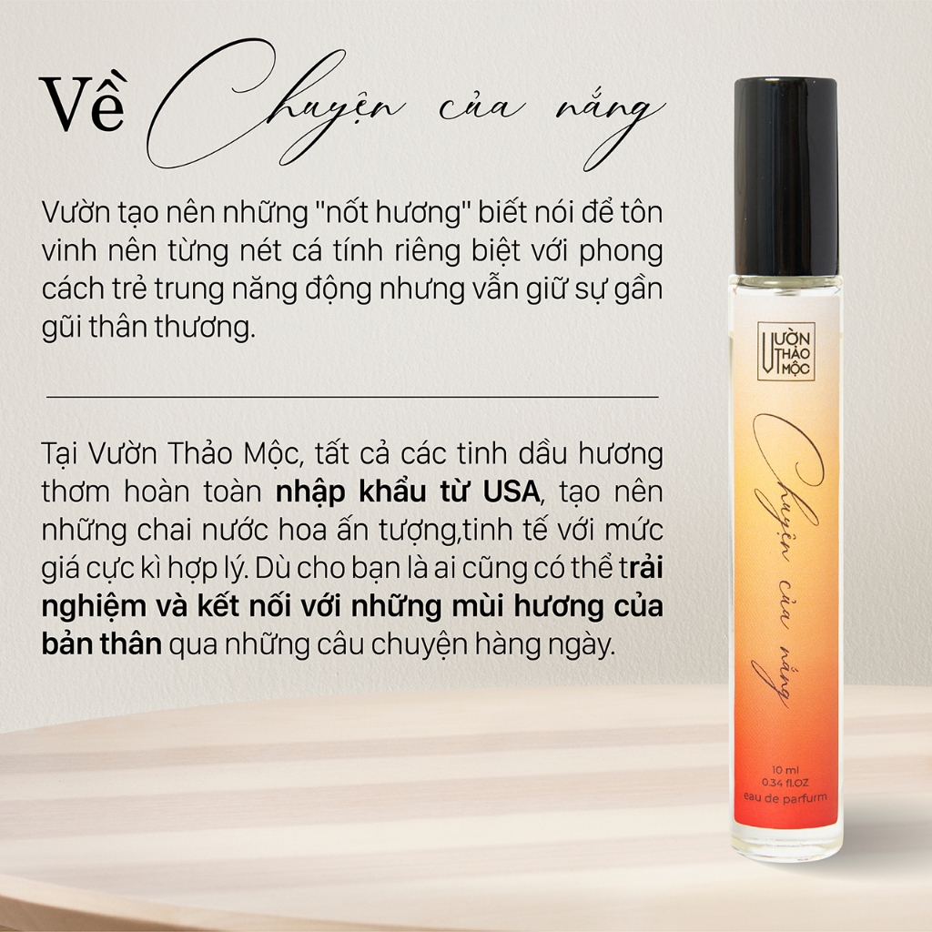Đánh giá Nước Hoa Nữ CHUYỆN CỦA NẮNG Vườn Thảo Mộc: Gợi Cảm, Lôi Cuốn, Lưu Hương 6h (10ml, 45K)