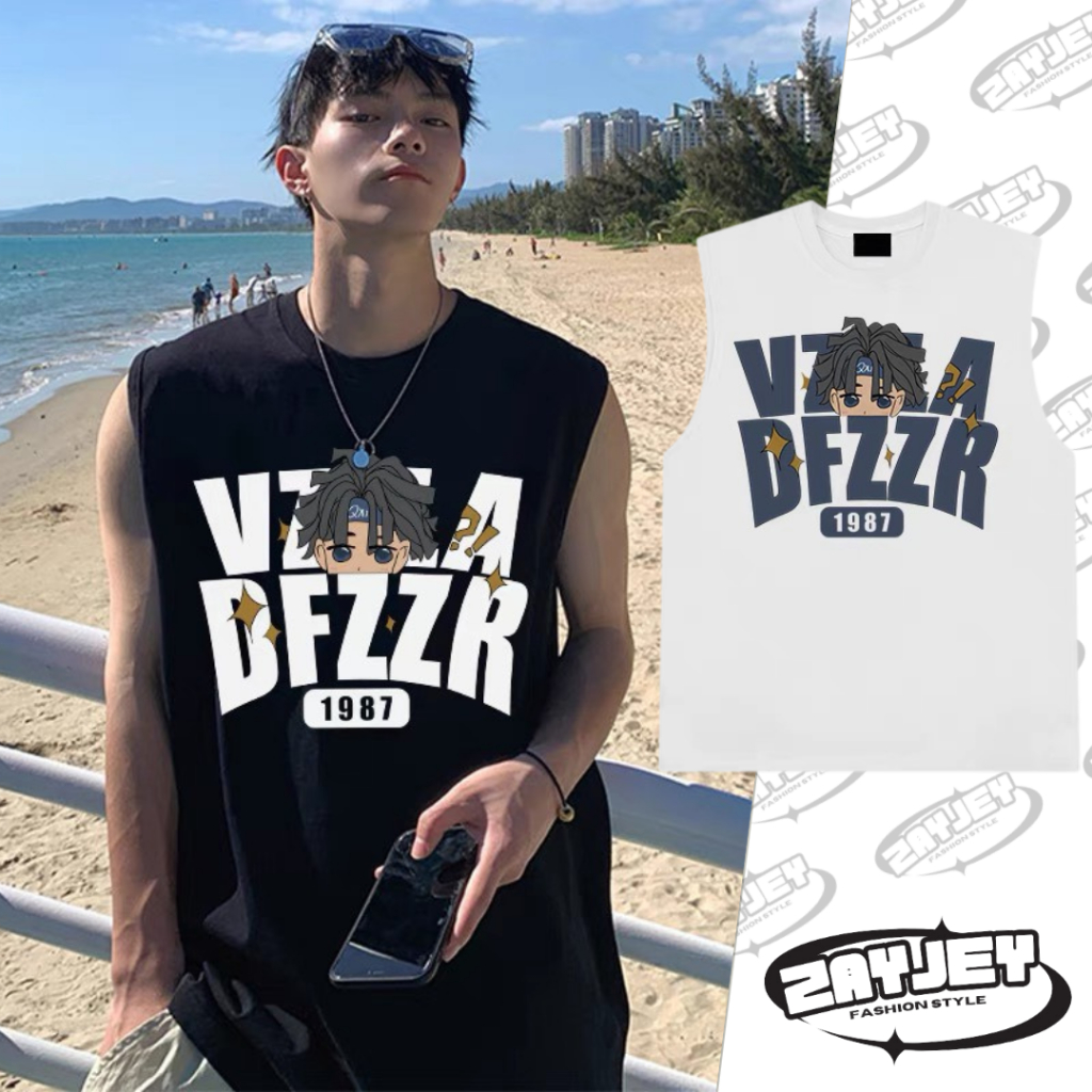 Áo Ba Lỗ Tank Top Họa Tiết 1987 JayZey Rộng Rãi Thoáng Mát