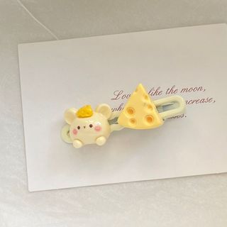 [🔥XƯỞNG SALE SẬP SÀN🔥] Set 2 Kẹp Tóc Hình Phô Mai/ Chuột / Vịt Vàng Sữa Hoạt Hình Dễ Thương K34