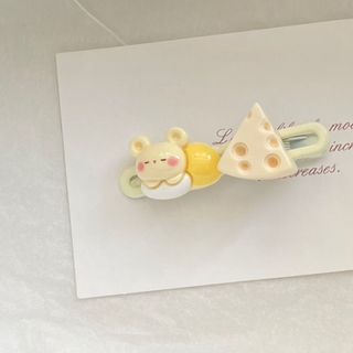 [🔥XƯỞNG SALE SẬP SÀN🔥] Set 2 Kẹp Tóc Hình Phô Mai/ Chuột / Vịt Vàng Sữa Hoạt Hình Dễ Thương K34
