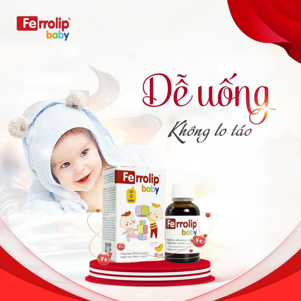 Sắt Ferrolip Baby chai 30ml + quà