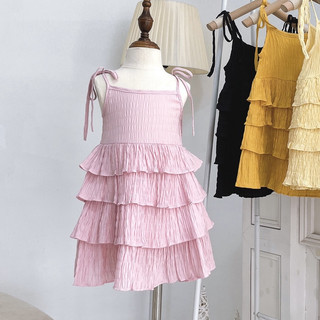 Váy hai dây thiên nga nhiều tầng cho bé gái cao cấp Bunny Kids
