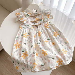 Váy Trung Thu bé gái sát nách cánh tiên khuy cổ tàu 1-6 tuổi (9-26kg) N0087
