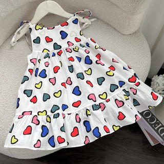 Váy bé gái 2 dây maxi hình tim đáng yêu 1-7 tuổi (9-26kg)