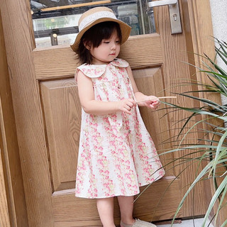 Váy bé gái sát nách cổ sen vintage 1-7 tuổi (9-26kg) N022