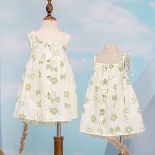 Váy 2 dây xanh bơ cho bé gái 1-7 tuổi (8-27kg) N025