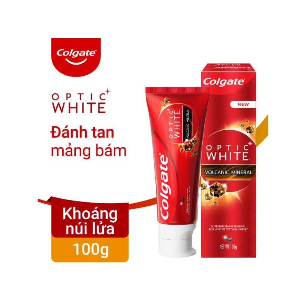 Kem đánh răng Colgate Optic White Volcanic Mineral 100g | Shopee Việt Nam