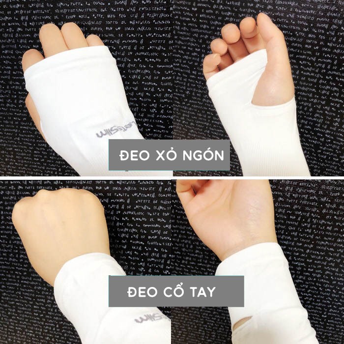 Găng tay chống nắng nam nữ chất liệu cotton thoáng mái, bao tay chống tia UV co giãn 4 chiều - Ekiu Shop