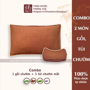 Túi chườm nóng thảo dược (2 món: Gối chườm + Chườm mắt)