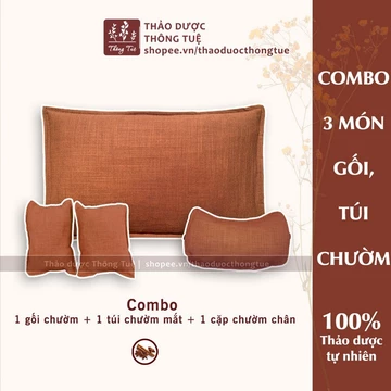 Túi chườm nóng thảo dược (3 món Gối chườm + Chườm mắt + Chườm chân) - vị quế
