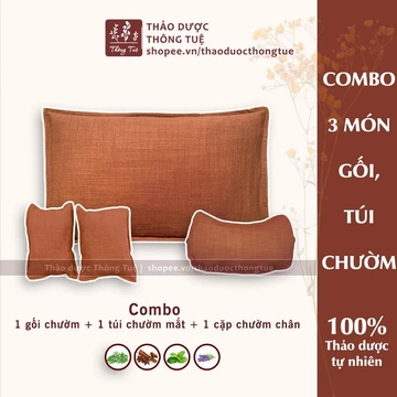 Túi chườm nóng thảo dược (3 món Gối chườm + Chườm mắt + Chườm chân)