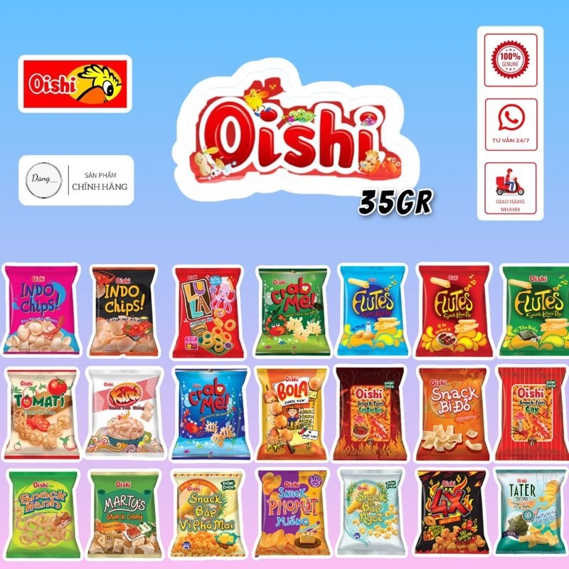 Combo 10 gói bánh snack bim bim oishi 32gr( 1 lốc 1 vị) | Shopee Việt Nam