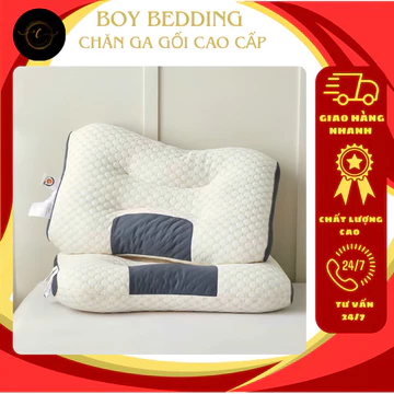 Gối mát xa,Gối công thái học massage cổ vai gáy giảm đau mỏi chất liệu cotton gối ngủ spa thoáng khí bảo vệ đốt sống cổ