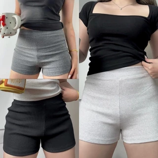 COMBO 3 QUẦN Đùi Biker Short Lưng Cao Vải Gân Co Dãn, Quần đùi dáng ôm tôn dáng có BGSIZE - 75KG