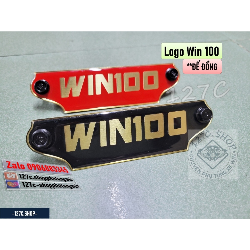 [HCM] Logo (Mác) chữ Win 100 ĐẾ ĐỒNG (Đen-Vàng đồng/ Đỏ-Vàng đồng ...
