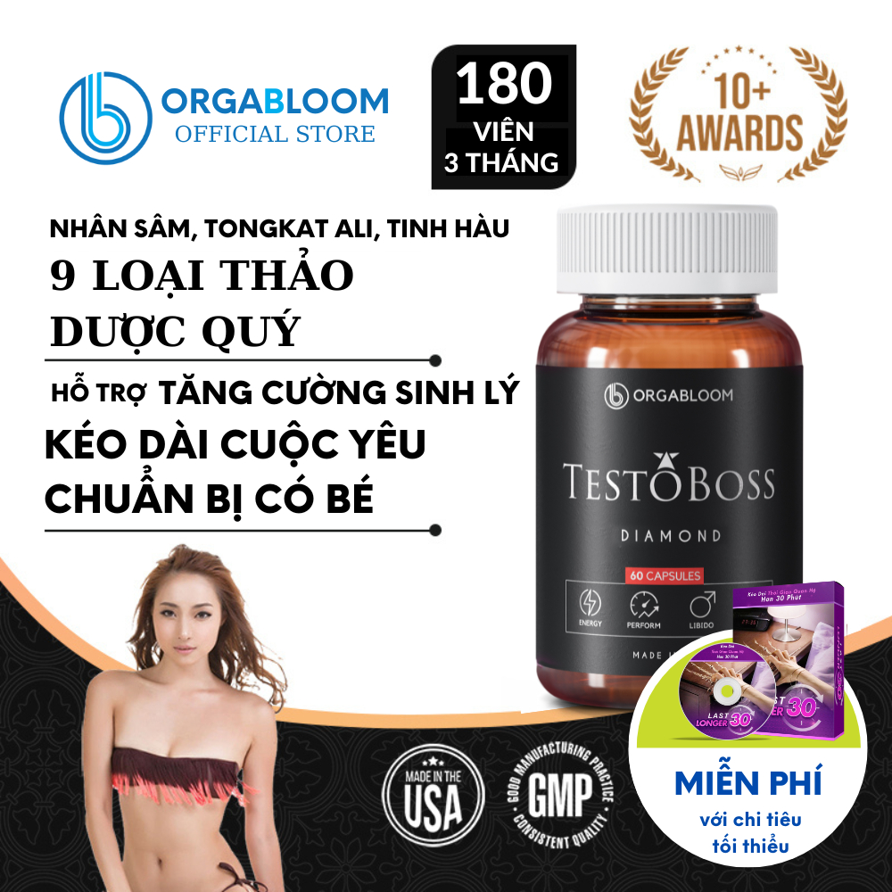Combo 3 Testoboss - Tăng cường sinh lý nam với 9 loại thảo mộc quý - Testoboss USA