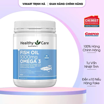 [CHÍNH HÃNG] Viên uống dầu cá omega 3, dầu cá tự nhiên Healthy Care Fish Oil 400 viên