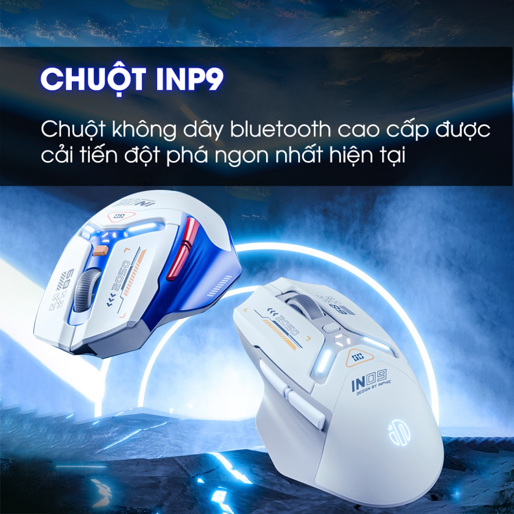 Chuột không dây gaming SIDOTECH INPHIC IN9 bluetooth 3 mode pin sạc có ...