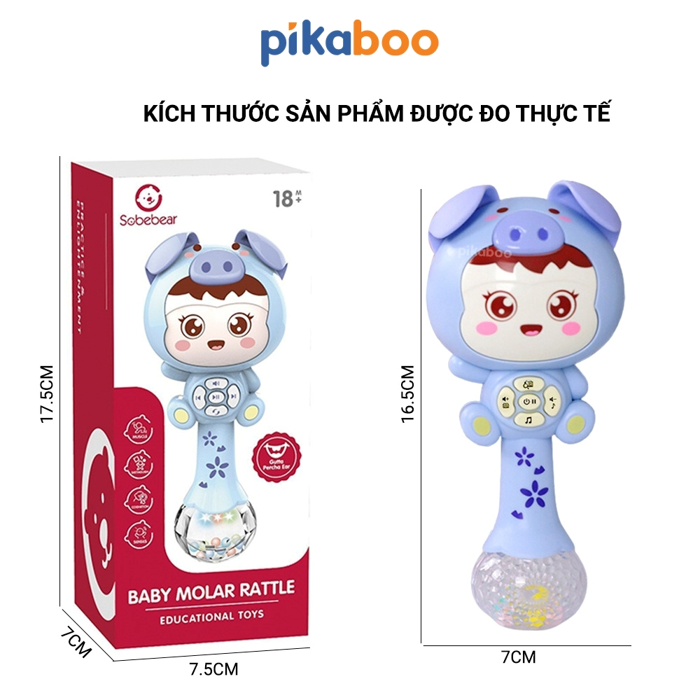 Ảnh Đồ chơi xúc xắc gặm nướu cho bé cao cấp Pikaboo phát nhạc vui nhộn đèn sáng lấp lánh cao cấp an toàn 3