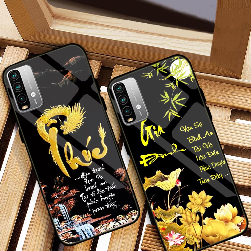Ốp Lưng XIAOMI REDMI 9T, POCO M3 Mặt Lưng Kính Cường Lực In 3D Cao Cấp