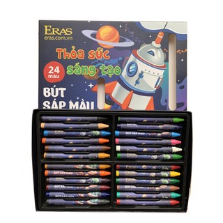 Hộp Bút Sáp 16 Màu Eras, Chất Liệu An Toàn, Thiết Kế Đẹp Mắt- 16 Màu/hộp