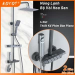 KOYOT Bộ Vòi Hoa Sen 4 Nút Thiết Kế Phím Đàn Piano Xám 4 Trong 1Đứng Nóng Lạnh Sen Tắm Tăng Áp Cao Tiết Kiệm Nước — ảnh 1