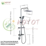 KOYOT Bộ Vòi Hoa Sen 4 Nút Thiết Kế Phím Đàn Piano Xám 4 Trong 1Đứng Nóng Lạnh Sen Tắm Tăng Áp Cao Tiết Kiệm Nước — ảnh 7