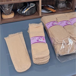 Vớ Tất Da Nữ Mỏng Tròn Họa Tiết Hoa Cao Cấp Cổ Bèo T&T SOCKS Thoáng Khí Mềm Mại Êm Ái - DM636