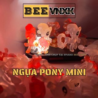 Mô hình Ngựa Pony mini trong suốt - phát sáng dưới đèn flash không hộp, xuất dư - Đồ chơi BEE VNXK