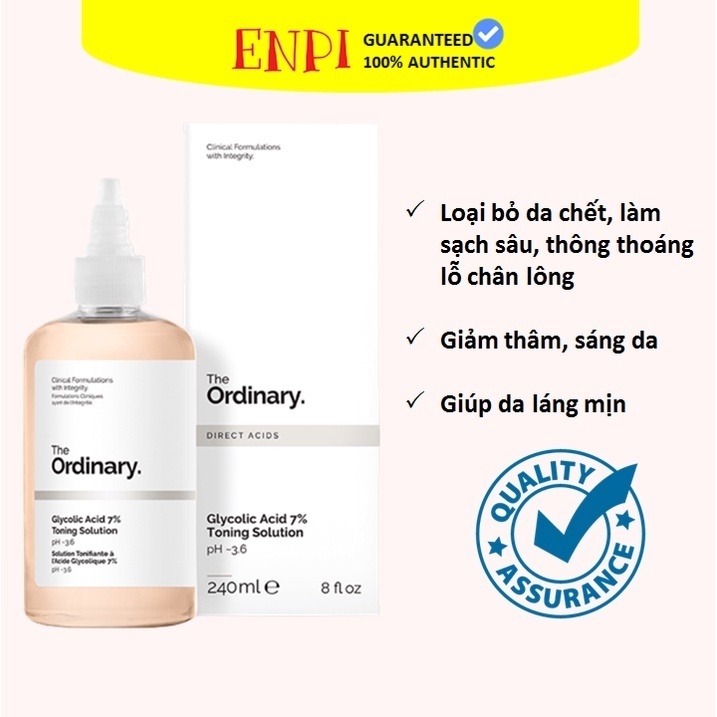 Toner The Ordinary Toner Tẩy Da Chết Glycolic Acid 7 240ml Shopee