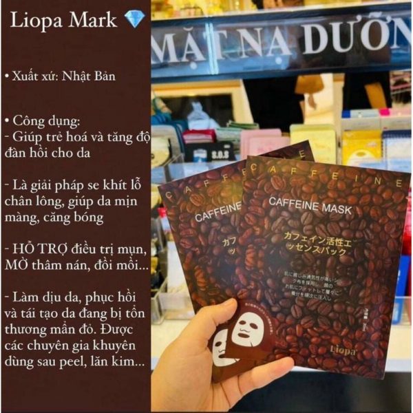Mặt Nạ Cà Phê Liopa Mask Trắng Da Phục Hồi Chính Hãng Nhật Bản - Mask Caffeine