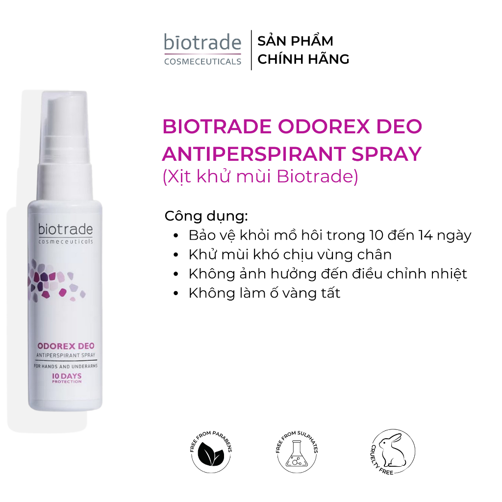 Xịt Khử Mùi Biotrade Odoreax Deo Antiperspirant Spray khử mùi lòng bàn ...