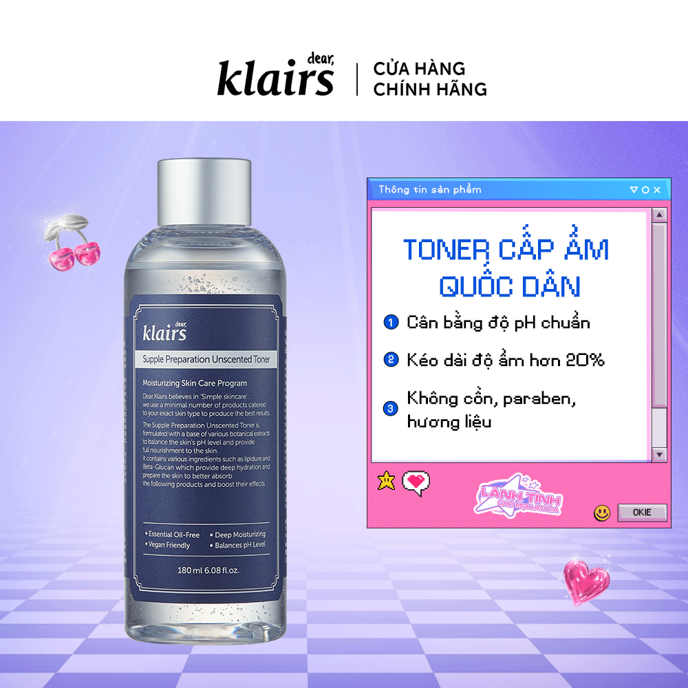 Ảnh Nước hoa hồng Dear, Klairs Supple Preparation Unscented Toner 180ml-Qùa tặng trong Livestream 3