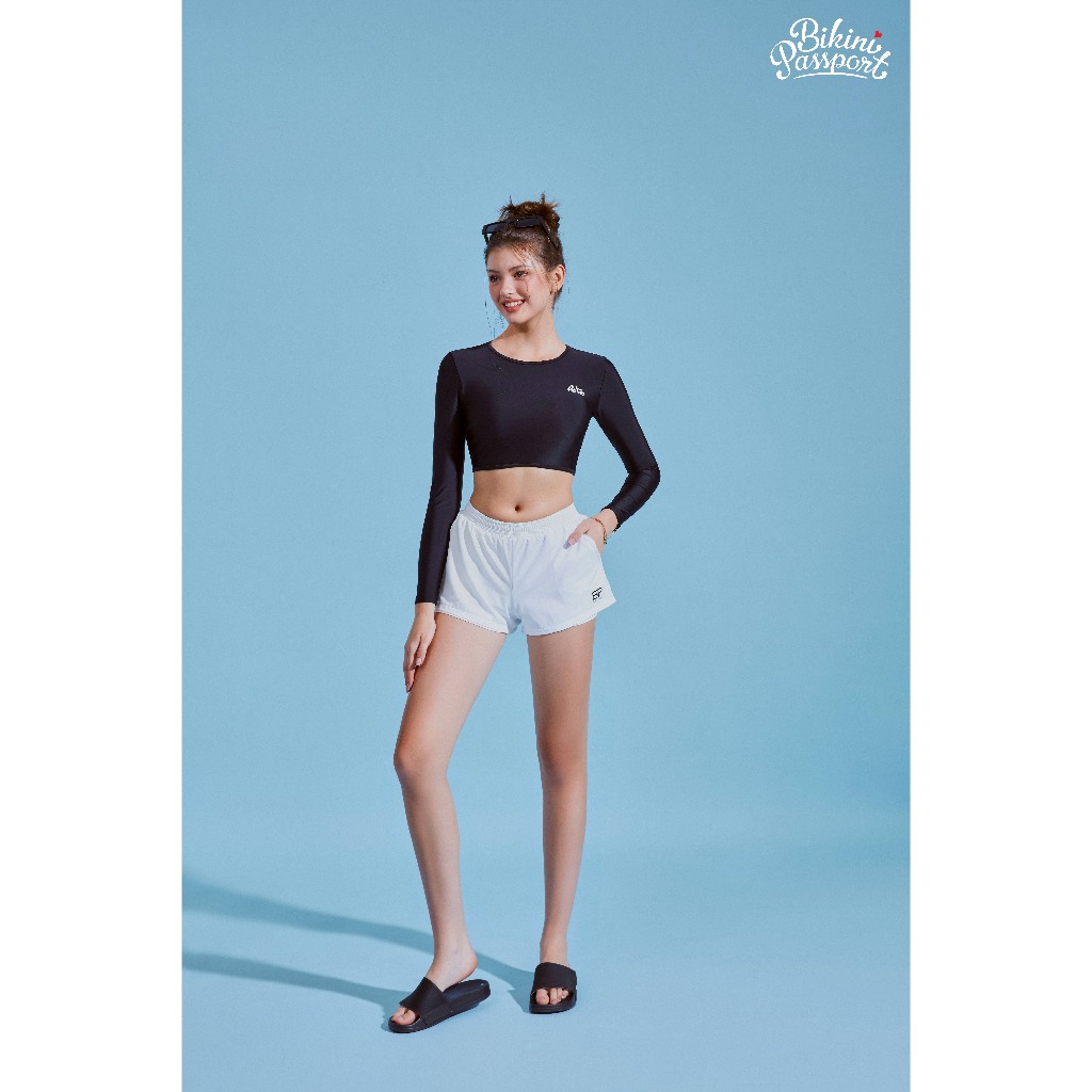 Ảnh Áo bơi LẺ Nữ lẻ BIKINI PASSPORT kiểu tay dài gắn logo - màu Đen - BS1002_BL 4