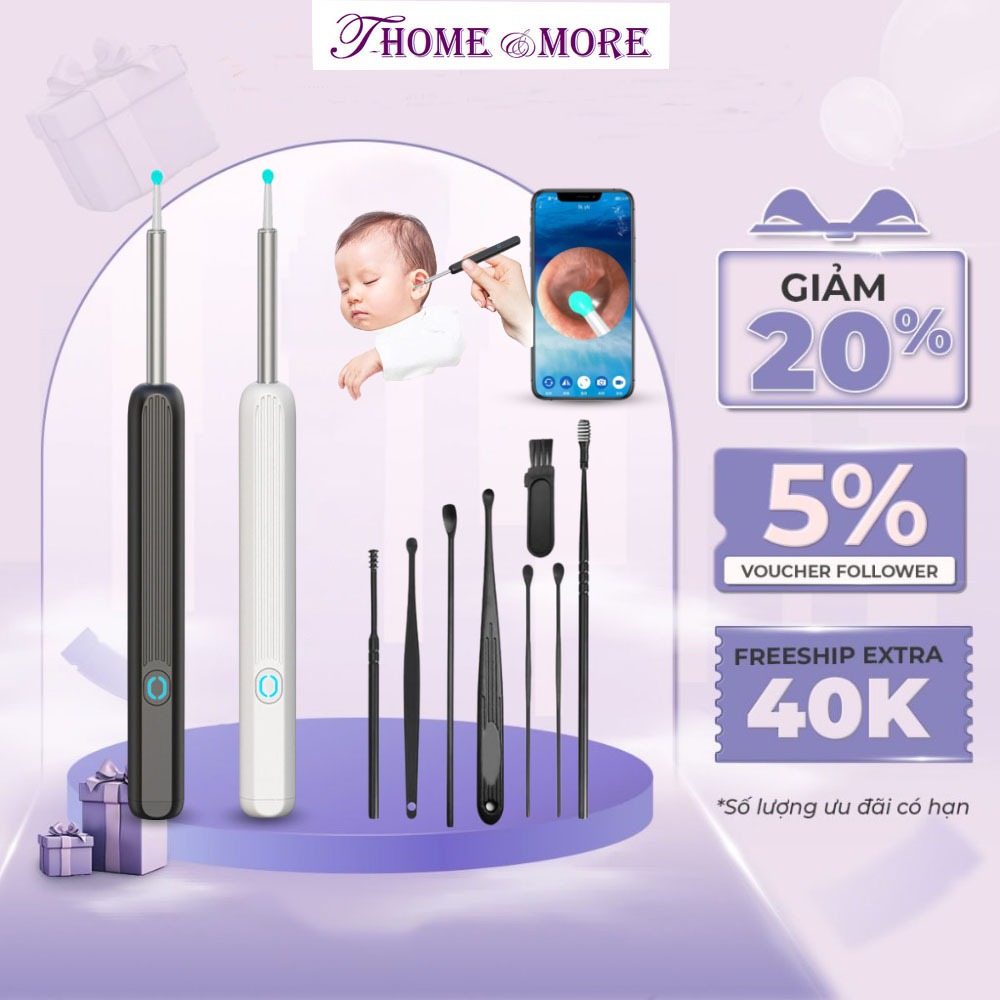 Dụng cụ lấy ráy tai có camera NE3 Pro nội soi đa năng hình ảnh sắc nét T-Home&More