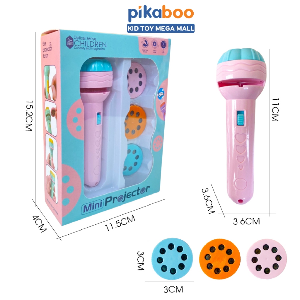 Ảnh Đèn pin chiếu hình Pikaboo 24 hình ngộ nghĩnh đáng yêu gồm hình động vật siêu nhân hoa quả gần gũi 3