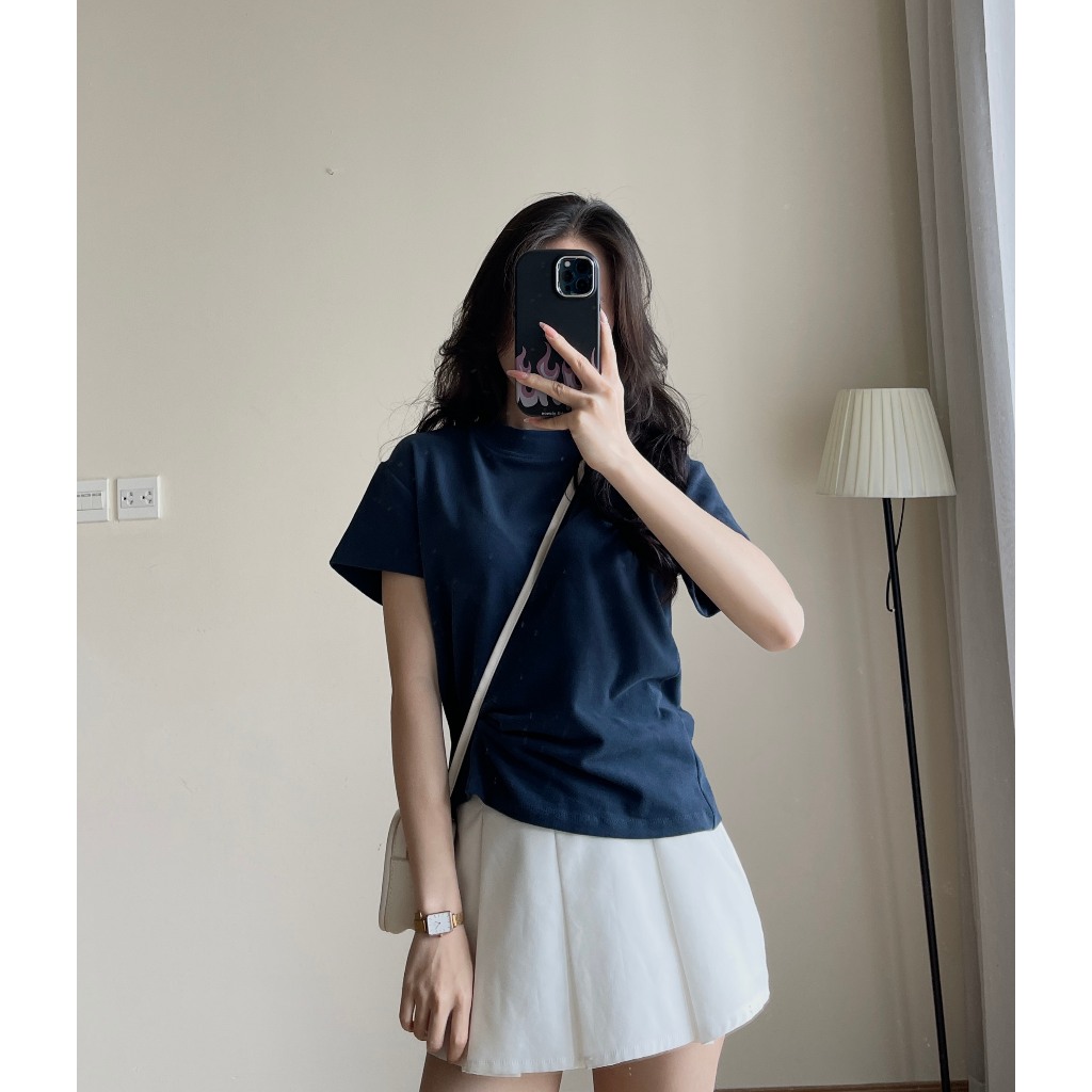 Áo Thun Babytee Cổ Tròn Basic, Áo Baby Tee Trơn Form Vừa, Áo Phông Chất Vải Cotton Mùa Hè Thoáng Mát Premium