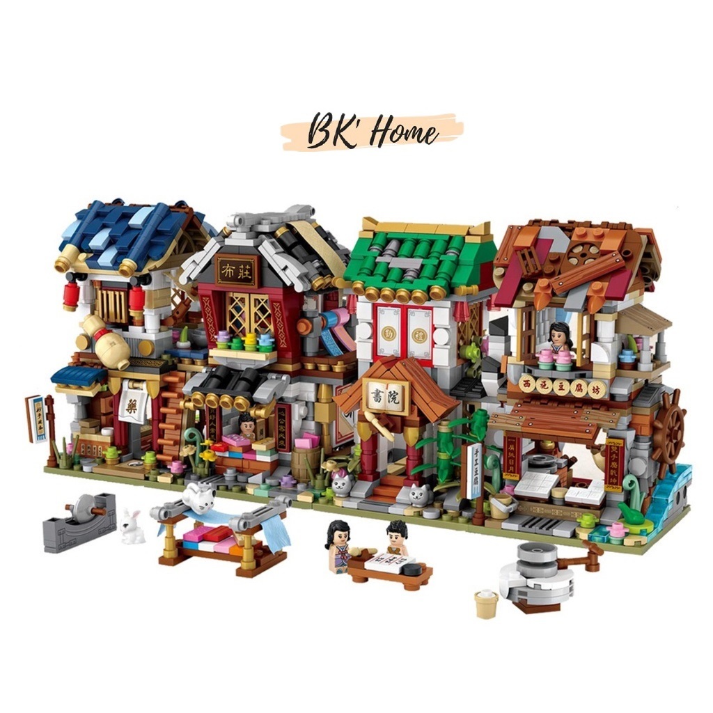Bộ lắp ráp building block LOZ mini mô hình cửa hàng đường phố Cửa hàng ...