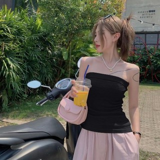 Áo quây không tay Forgirlvn dáng dài ôm body chất nhún trơn co dãn có chun ngực T022